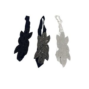 3 pack 1920s head band piece elastic beads formal sparkle STRETCH BRAND NEW